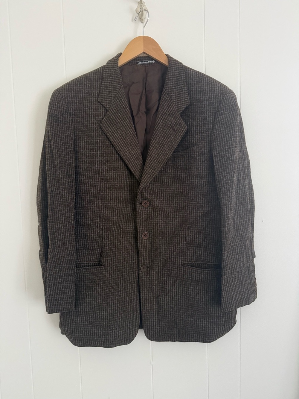 Giorgio Armani Men's Brown Houndstooth Sport Coat - Classic Tailored Blazer